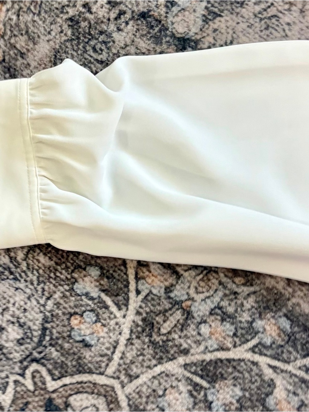 Anne Klein Ivory Ruffled Neck Button-Front Blouse - Picture 9 of 10